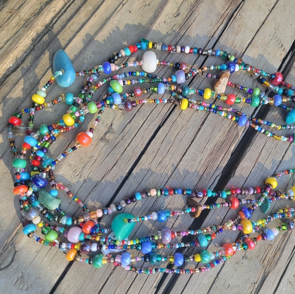 NEW! Glass Bead Choker Necklace Magnetic Closure - Picture 5 of 6